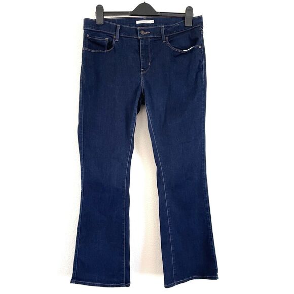 Levis Denim Women’s Curvy Bootcut Jeans Mid Rise Dark Blue Stretch - Picture 2 of 12